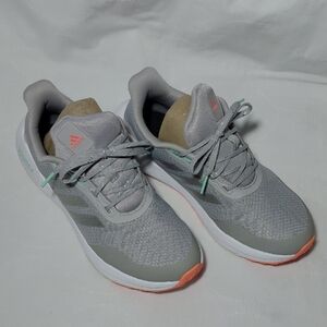Adidas Girl's Gray and Coral Sneakers Sz 6Y